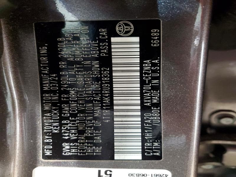 2024 TOYOTA CAMRY LE 12