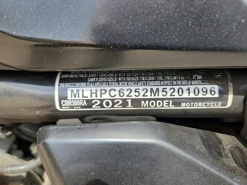 2021 HONDA CBR500 RA 10