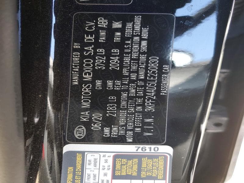 2020 KIA FORTE LXS LXS 13