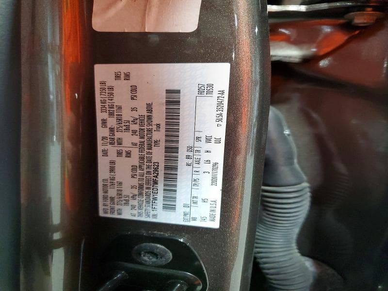 2021 FORD F150 SUPERCREW SUPERCREW 12