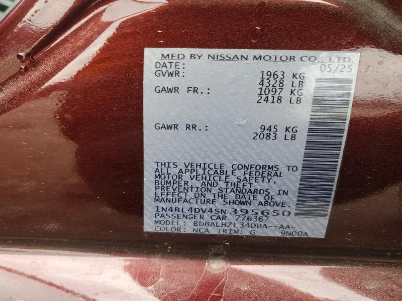 2025 NISSAN ALTIMA 2.5 SV 2.5 SV 13