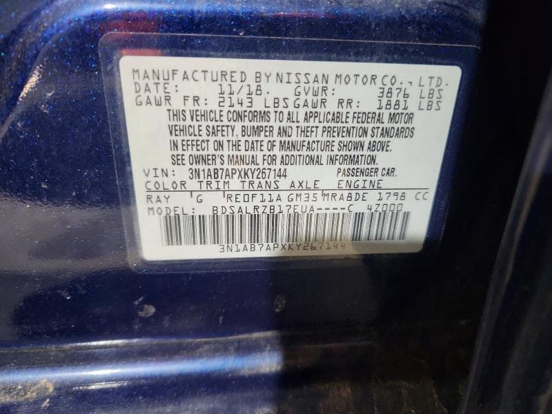 2019 NISSAN SENTRA SR 12