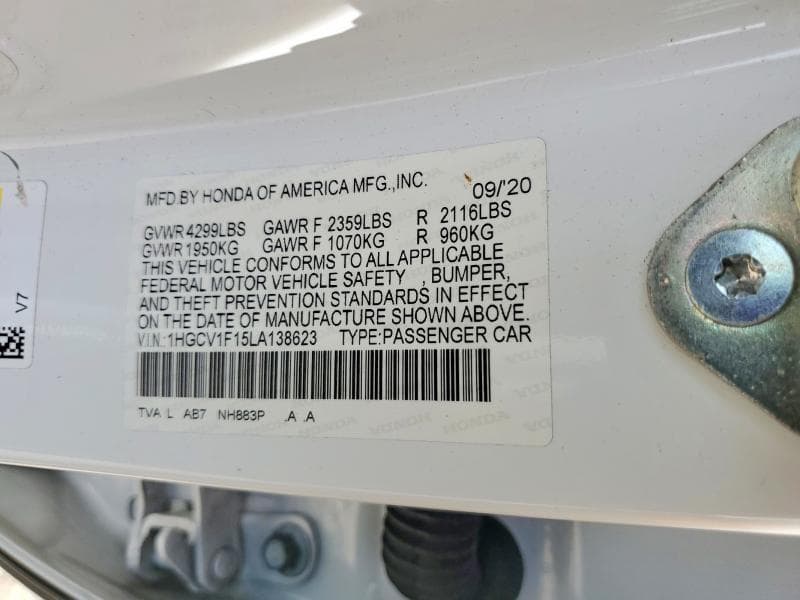 2020 HONDA ACCORD LX 12