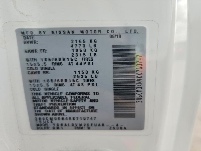 2019 NISSAN NV200 S 13