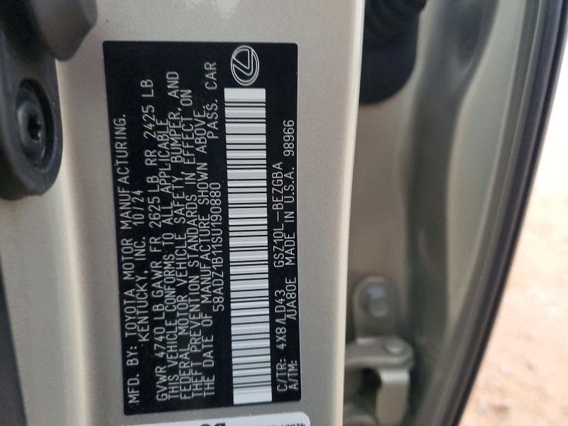 2025 LEXUS ES 350 BASE 12