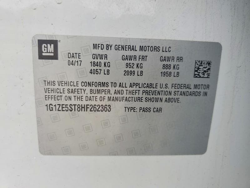 2017 CHEVROLET MALIBU LT 12