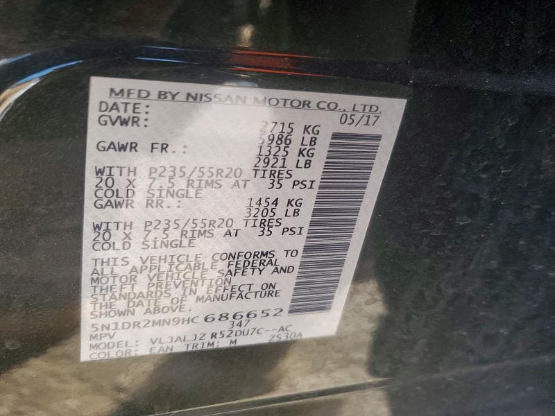 2017 NISSAN PATHFINDER PLATINUM 12