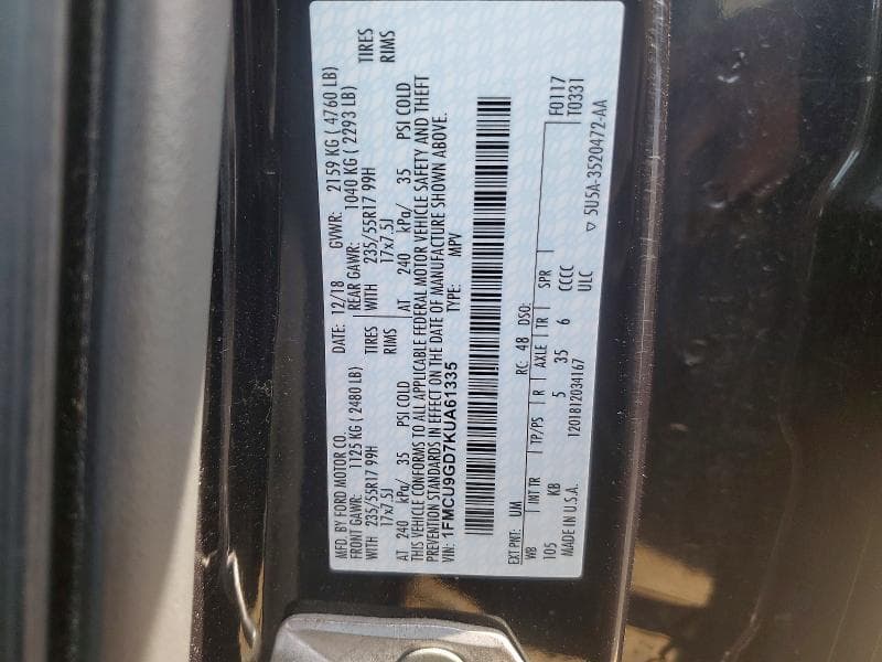 2019 FORD ESCAPE SE 13