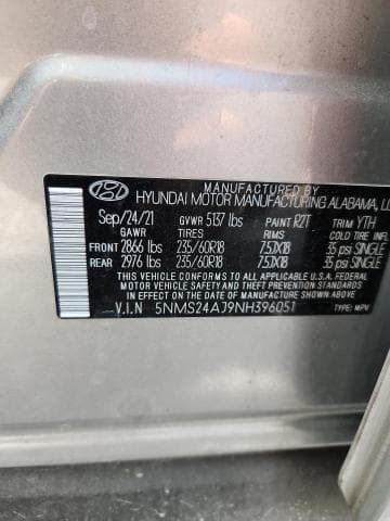 2022 HYUNDAI SANTA FE SEL SEL 13