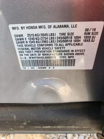 2020 HONDA PILOT EXL EXL 13