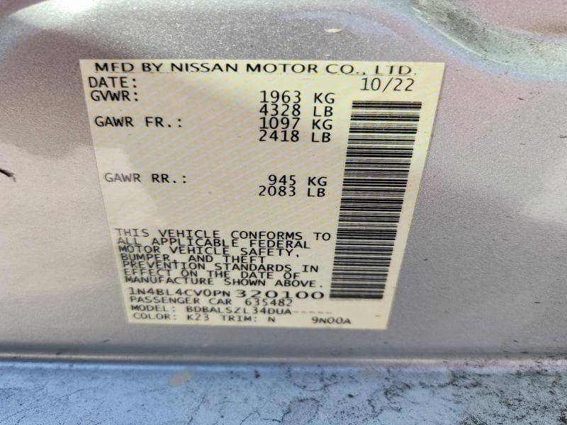 2023 NISSAN ALTIMA 2.5 SR 12