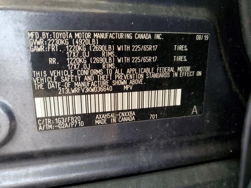 2019 TOYOTA RAV4 HYBRID LE LE 13