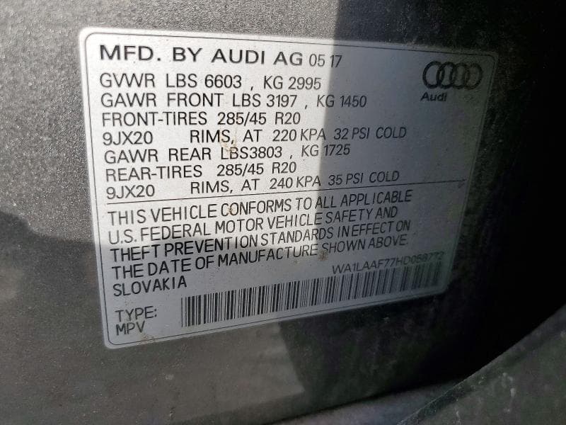 2017 AUDI Q7 PREMIUM PLUS PREMIUM PLUS 14