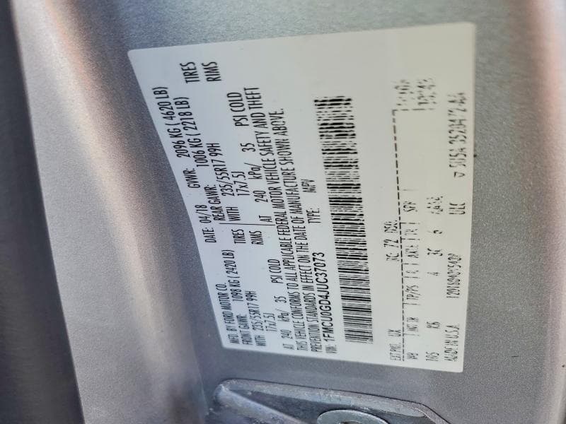 2018 FORD ESCAPE SE SE 12