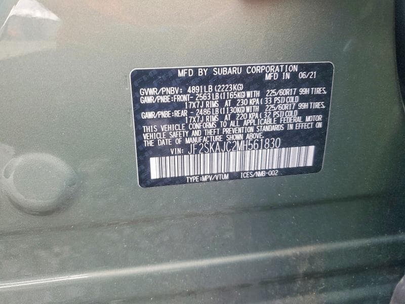 2021 SUBARU FORESTER PREMIUM 14