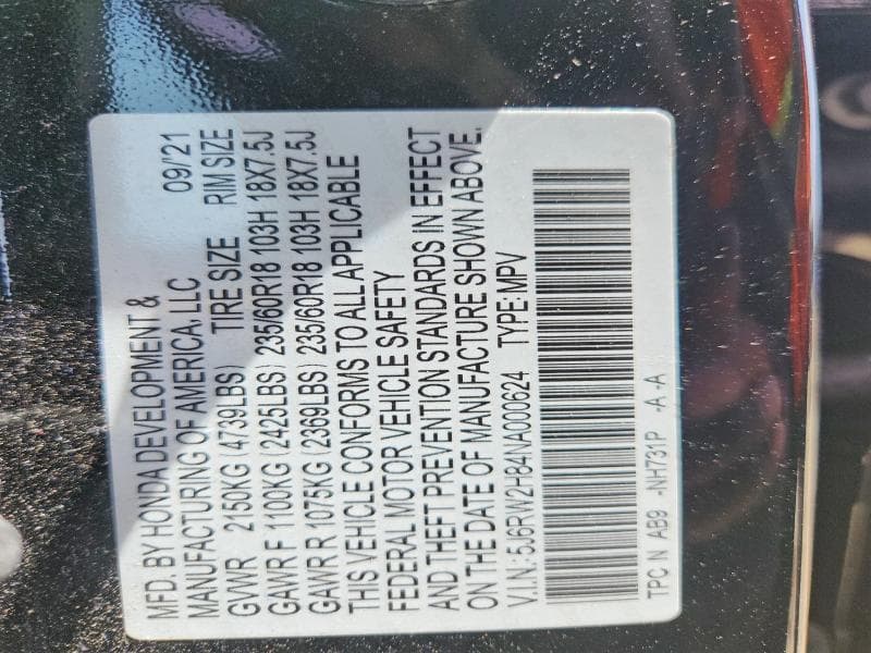 2022 HONDA CR-V EXL 13