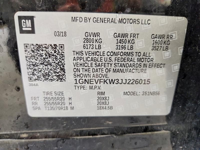 2018 CHEVROLET TRAVERSE LS 14