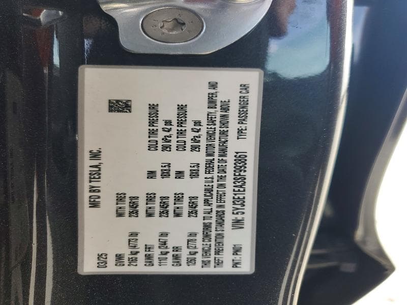 2025 TESLA MODEL 3 12