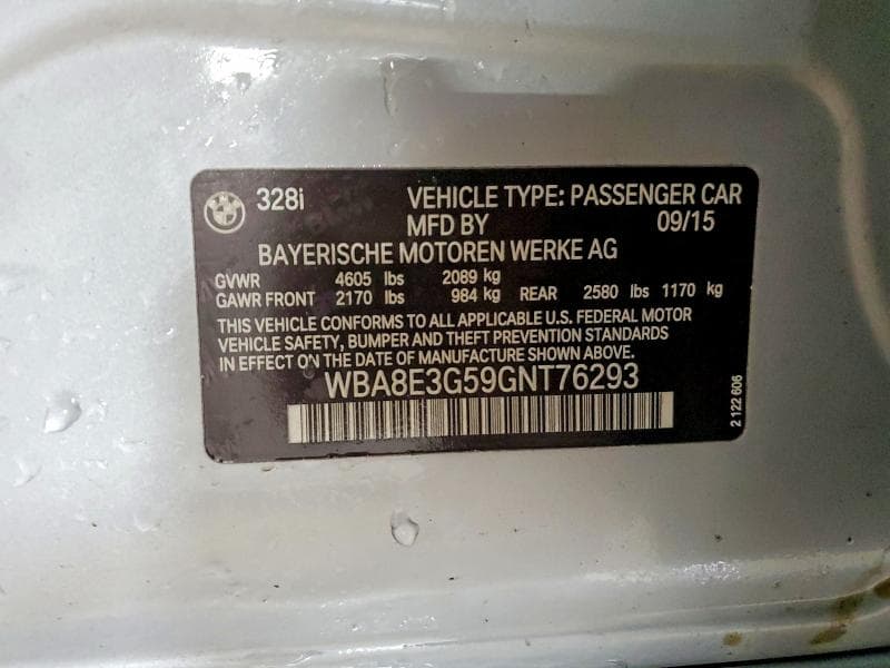 2016 BMW 328 XI SULEV XI SULEV 12