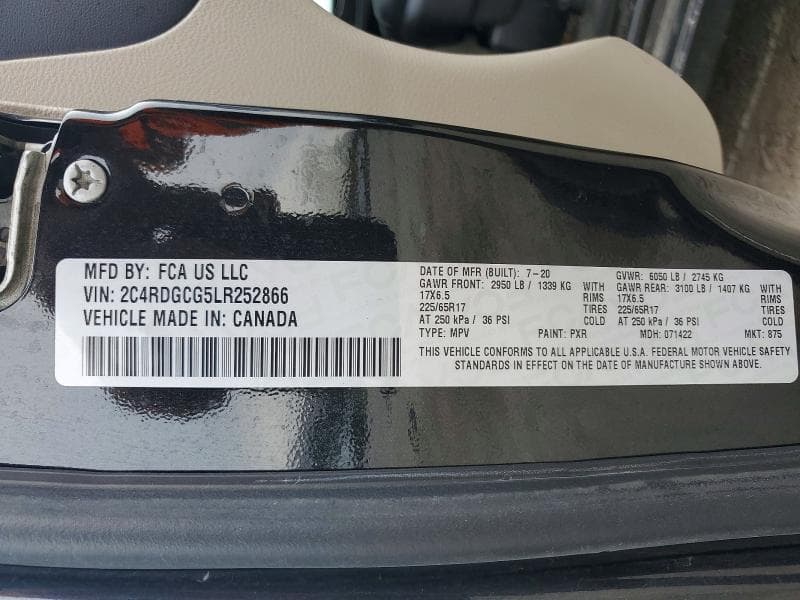 2020 DODGE GRAND CARAVAN SXT 13