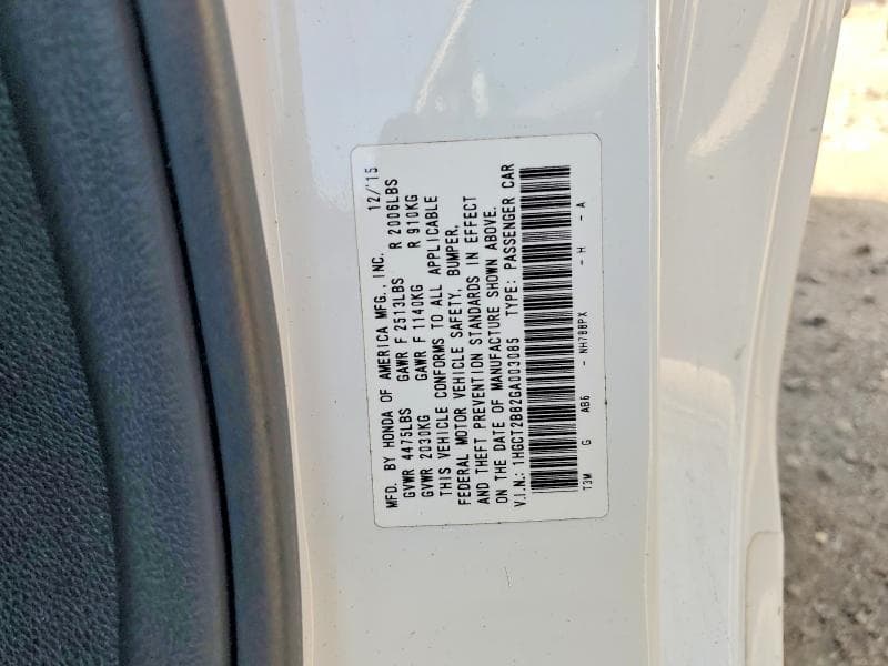 2016 HONDA ACCORD EXL EXL 12