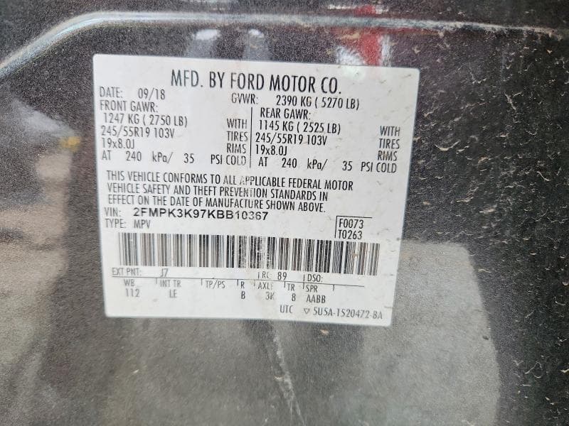 2019 FORD EDGE TITANIUM 12
