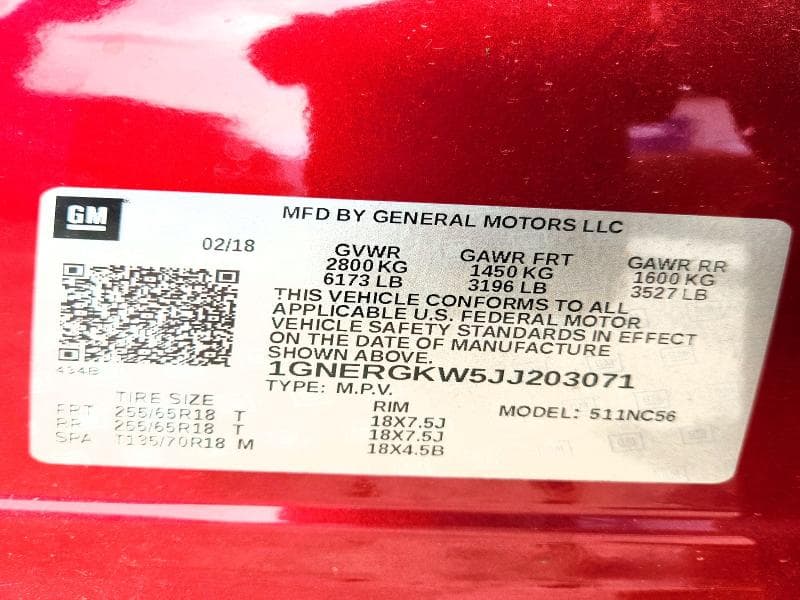 2018 CHEVROLET TRAVERSE LT 13