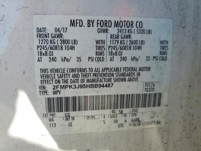 2017 FORD EDGE SEL 14