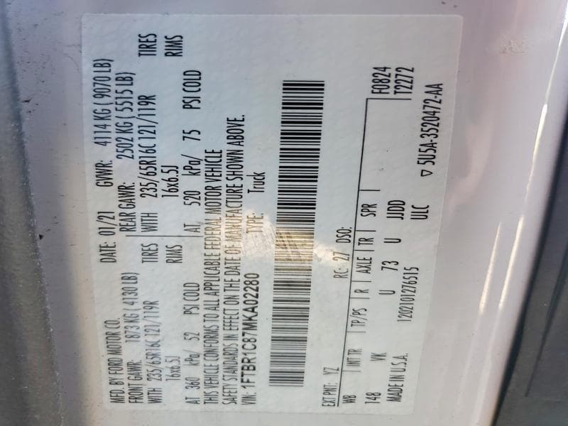 2021 FORD TRANSIT T-250 13