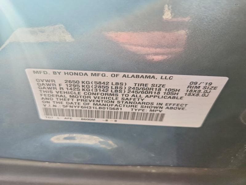 2020 HONDA PILOT 13