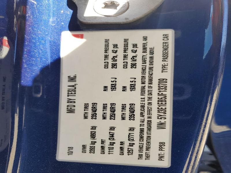 2018 TESLA MODEL 3 12