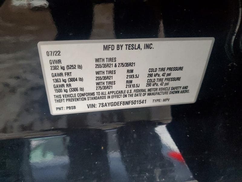 2022 TESLA MODEL Y 12
