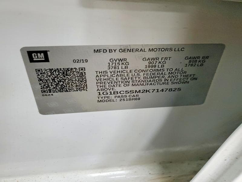 2019 CHEVROLET CRUZE LS 12