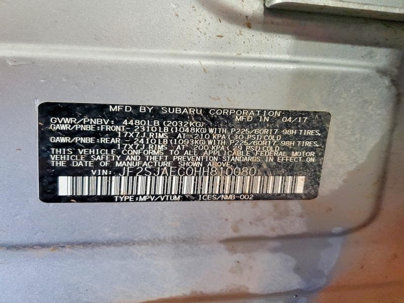 2017 SUBARU FORESTER 2.5I PREMIUM 2.5I PREMIUM 13