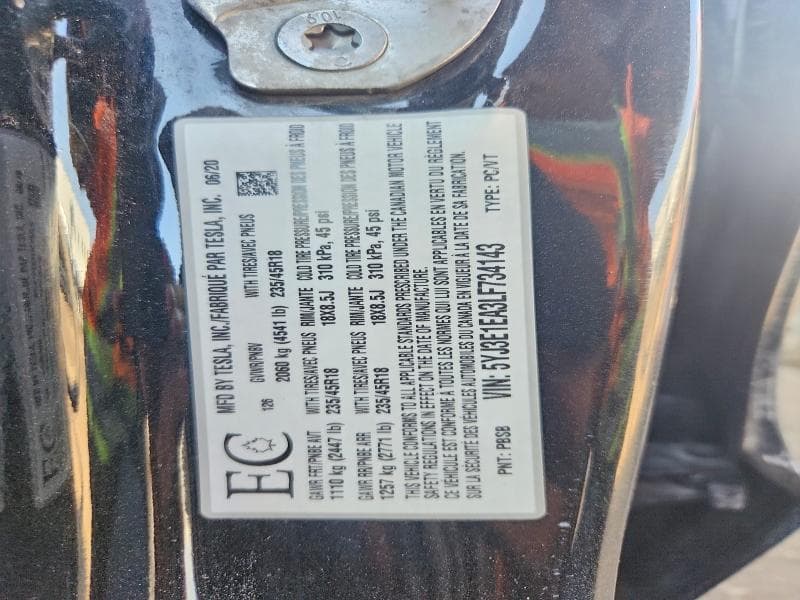 2020 TESLA MODEL 3 12
