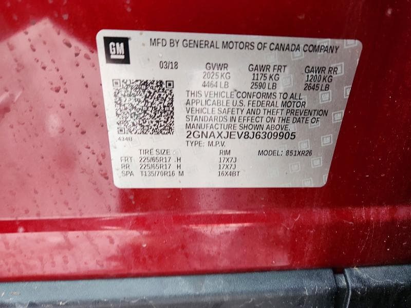 2018 CHEVROLET EQUINOX LT 13
