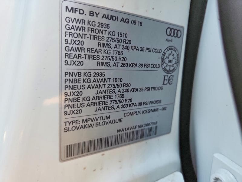 2019 AUDI Q8 PREMIUM 14