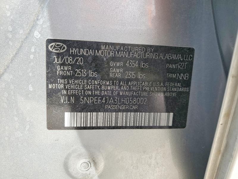 2020 HYUNDAI SONATA SEL SEL 12
