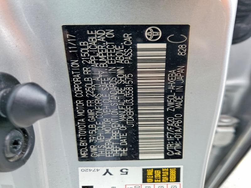 2018 TOYOTA PRIUS ONE ONE 13