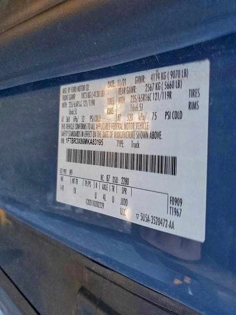 2021 FORD TRANSIT T-250 CARGO T-250 14