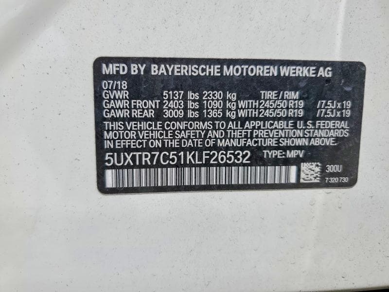 2019 BMW X3 SDRIVE30I 12