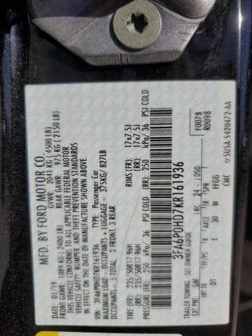 2019 FORD FUSION SE 13