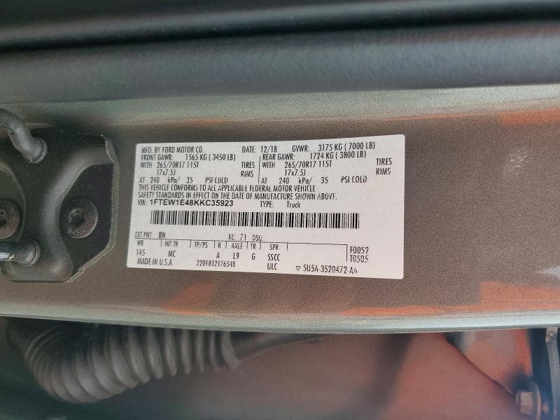 2019 FORD F150 SUPERCREW 12