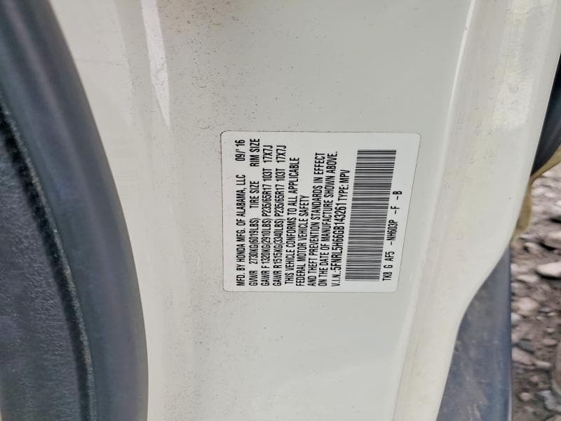 2016 HONDA ODYSSEY EXL EXL 12