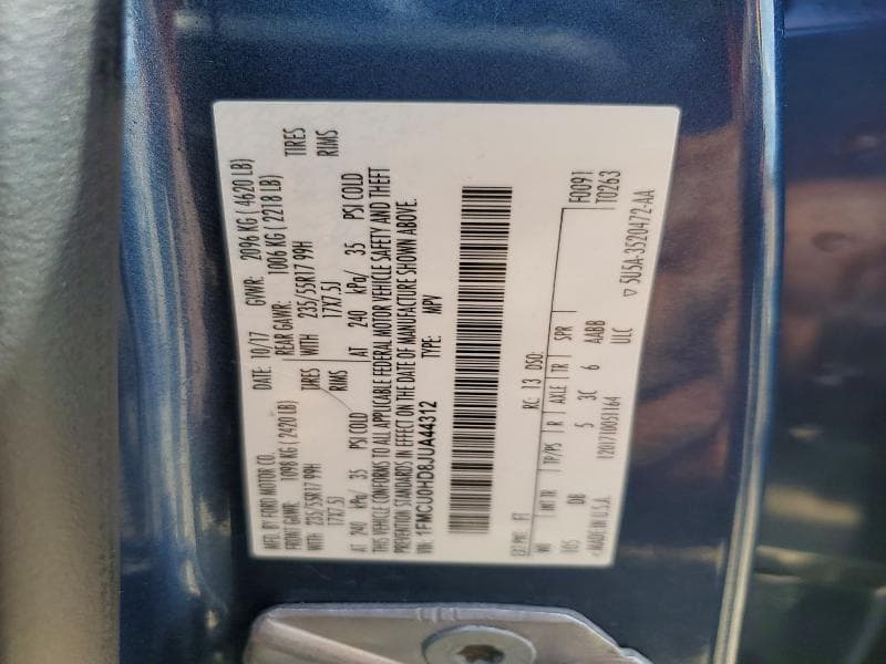 2018 FORD ESCAPE SEL SEL 12