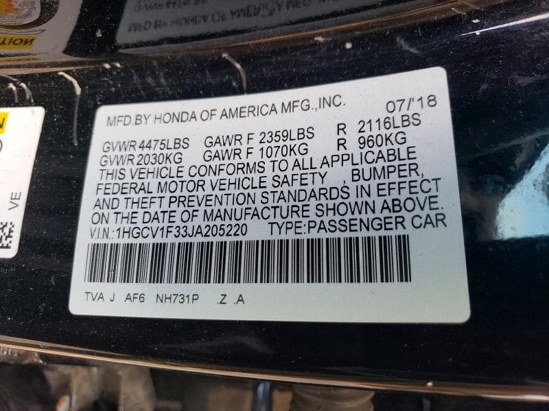 2018 HONDA ACCORD SPORT 12