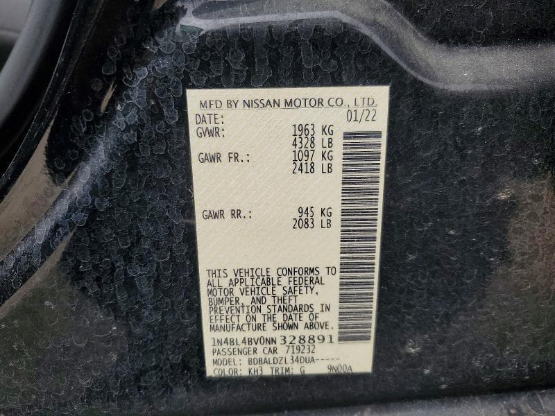 2022 NISSAN ALTIMA 2.5 S 12