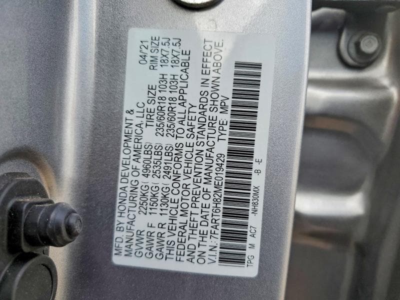2021 HONDA CR-V EXL EXL 12
