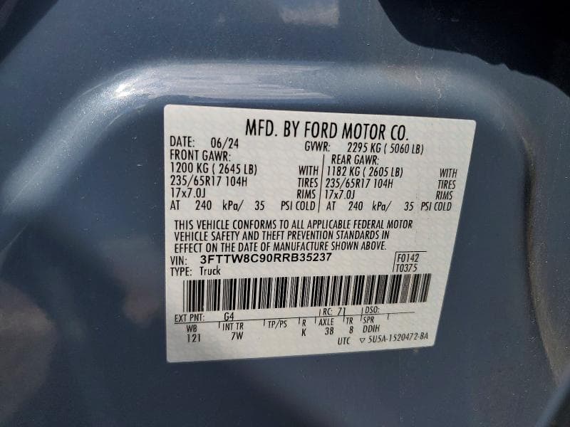 2024 FORD MAVERICK XLT TREMOR 12