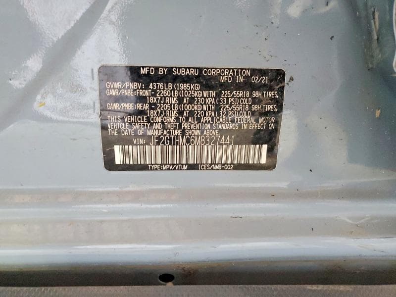 2021 SUBARU CROSSTREK LIMITED LIMITED 12